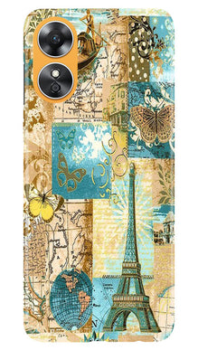 Travel Eiffel Tower Mobile Back Case for Oppo A17 (Design - 175)