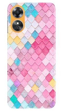 Pink Pattern Mobile Back Case for Oppo A17 (Design - 184)