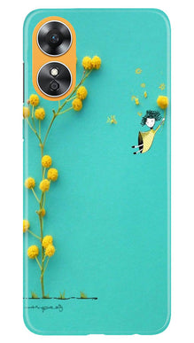 Flowers Girl Mobile Back Case for Oppo A17 (Design - 185)