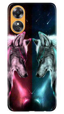 Wolf fight Mobile Back Case for Oppo A17 (Design - 190)