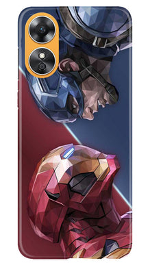 Ironman Captain America Mobile Back Case for Oppo A17 (Design - 214)