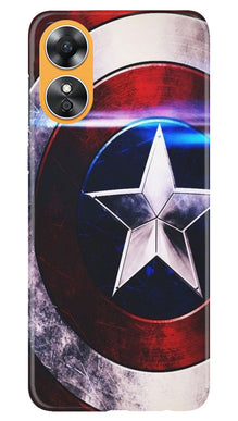 Captain America Shield Mobile Back Case for Oppo A17 (Design - 219)