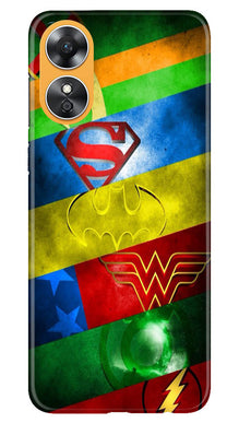 Superheros Logo Mobile Back Case for Oppo A17 (Design - 220)