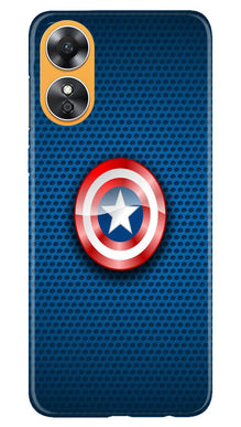 Captain America Shield Mobile Back Case for Oppo A17 (Design - 222)