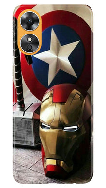 Ironman Captain America Mobile Back Case for Oppo A17 (Design - 223)