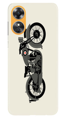 MotorCycle Mobile Back Case for Oppo A17 (Design - 228)