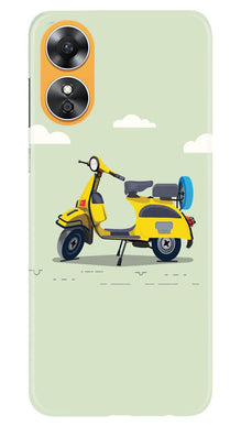 Vintage Scooter Mobile Back Case for Oppo A17 (Design - 229)