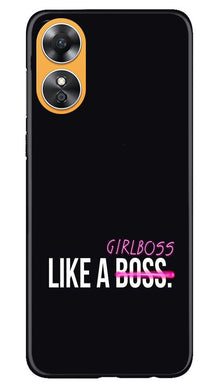 Like a Girl Boss Mobile Back Case for Oppo A17 (Design - 234)