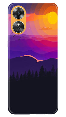 Sun Set Mobile Back Case for Oppo A17 (Design - 248)