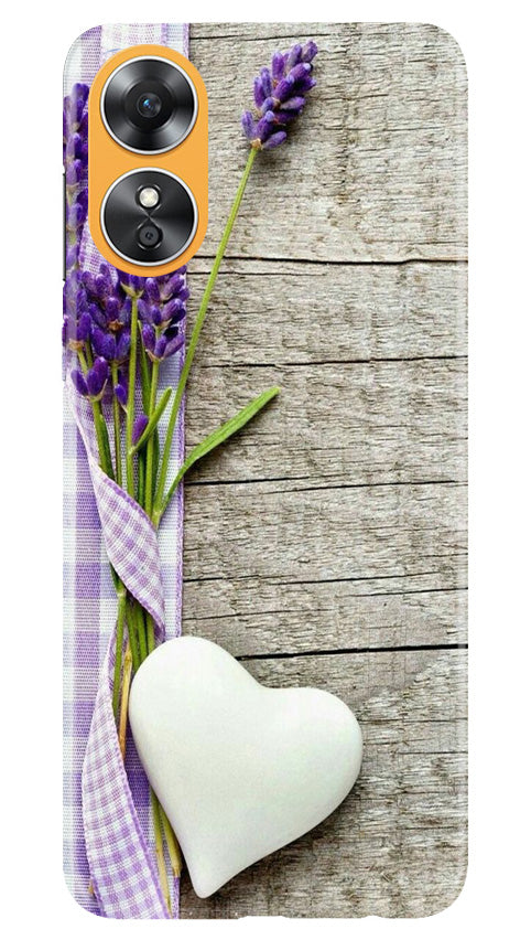 White Heart Case for Oppo A17 (Design No. 260)