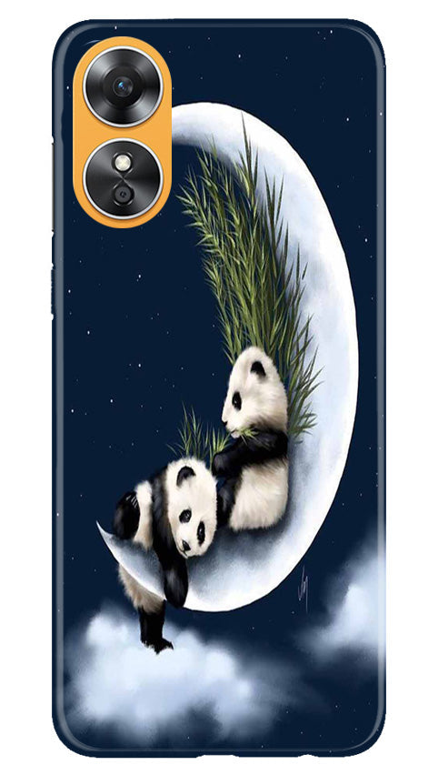 Panda Moon Mobile Back Case for Oppo A17 (Design - 280)