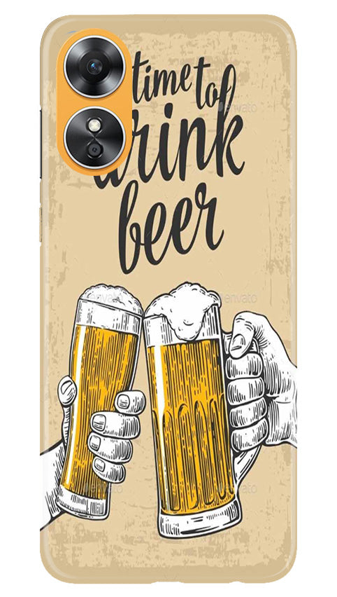 Drink Beer Mobile Back Case for Oppo A17 (Design - 290)