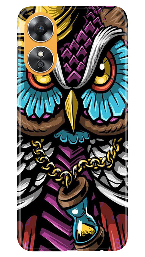 Owl Mobile Back Case for Oppo A17 (Design - 318)