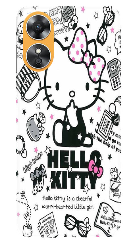 Hello Kitty Mobile Back Case for Oppo A17 (Design - 320)