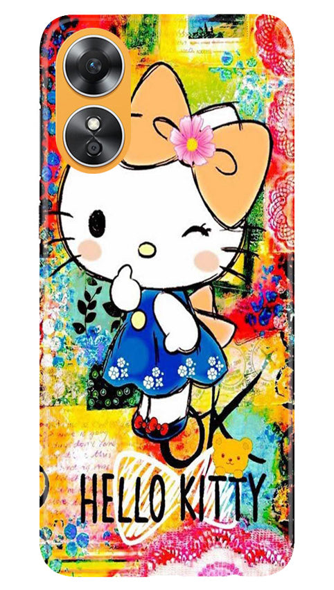Hello Kitty Mobile Back Case for Oppo A17 (Design - 321)