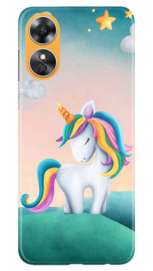 Unicorn Mobile Back Case for Oppo A17 (Design - 325)