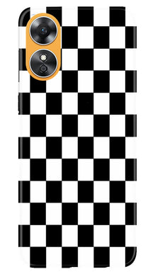 Black White Boxes Mobile Back Case for Oppo A17 (Design - 331)