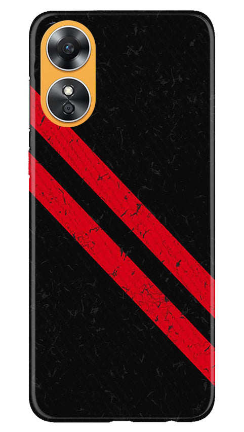 Black Red Pattern Mobile Back Case for Oppo A17 (Design - 332)