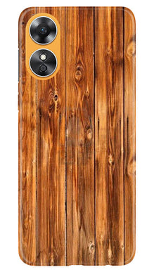 Wooden Texture Mobile Back Case for Oppo A17 (Design - 335)