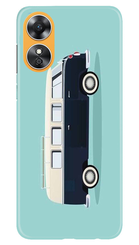 Travel Bus Mobile Back Case for Oppo A17 (Design - 338)
