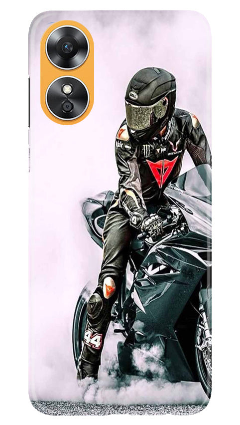 Biker Mobile Back Case for Oppo A17 (Design - 342)