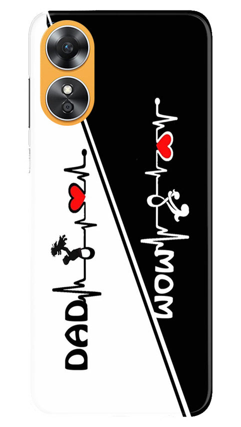Love Mom Dad Mobile Back Case for Oppo A17 (Design - 344)