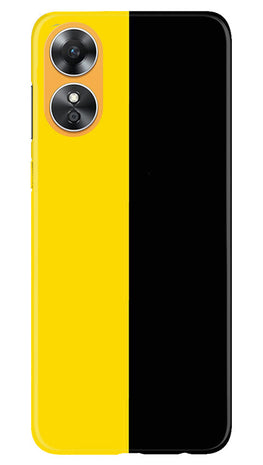 Black Yellow Pattern Mobile Back Case for Oppo A17 (Design - 354)