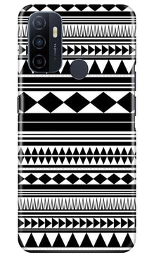 Black white Pattern Mobile Back Case for Oppo A33 (Design - 5)