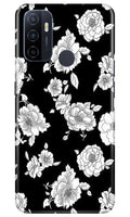 White flowers Black Background Case for Oppo A33