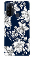 White flowers Blue Background Case for Oppo A33