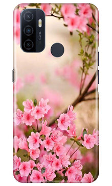 Pink flowers Mobile Back Case for Oppo A33 (Design - 69)