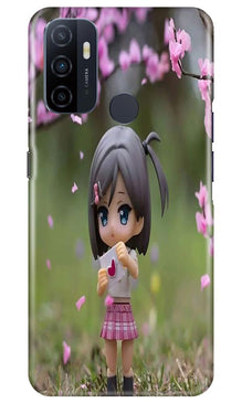Cute Girl Mobile Back Case for Oppo A53 (Design - 92)