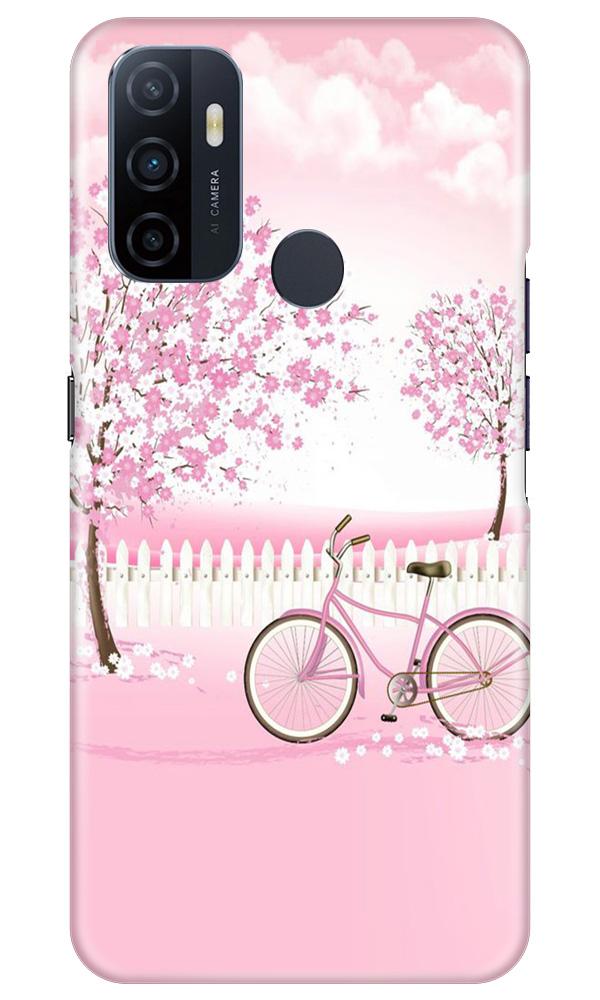 Pink Flowers Cycle Case for Oppo A53(Design - 102)
