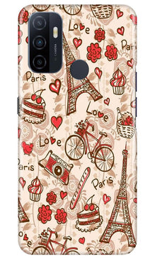 Love Paris Mobile Back Case for Oppo A53  (Design - 103)