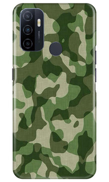 Army Camouflage Mobile Back Case for Oppo A53  (Design - 106)