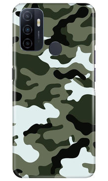 Army Camouflage Mobile Back Case for Oppo A53  (Design - 108)