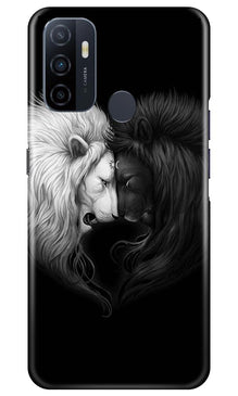 Dark White Lion Mobile Back Case for Oppo A33  (Design - 140)