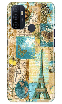 Travel Eiffel Tower Mobile Back Case for Oppo A53 (Design - 206)