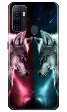 Wolf fight Mobile Back Case for Oppo A53 (Design - 221)