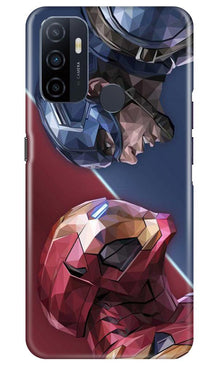 Ironman Captain America Mobile Back Case for Oppo A53 (Design - 245)