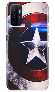 Captain America Shield Mobile Back Case for Oppo A53 (Design - 250)