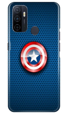 Captain America Shield Mobile Back Case for Oppo A53 (Design - 253)