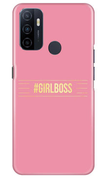 Girl Boss Pink Mobile Back Case for Oppo A53 (Design - 263)