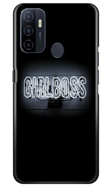 Girl Boss Black Mobile Back Case for Oppo A53 (Design - 268)