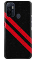 Black Red Pattern Mobile Back Case for Oppo A53 (Design - 373)