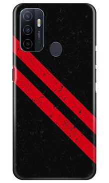 Black Red Pattern Mobile Back Case for Oppo A33 (Design - 373)