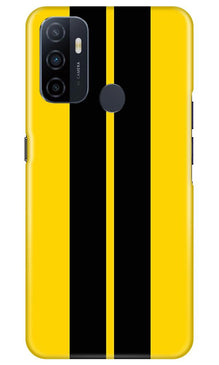Black Yellow Pattern Mobile Back Case for Oppo A53 (Design - 377)