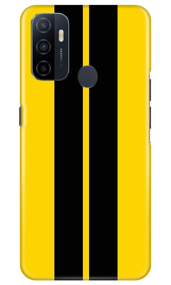 Black Yellow Pattern Mobile Back Case for Oppo A33 (Design - 377)