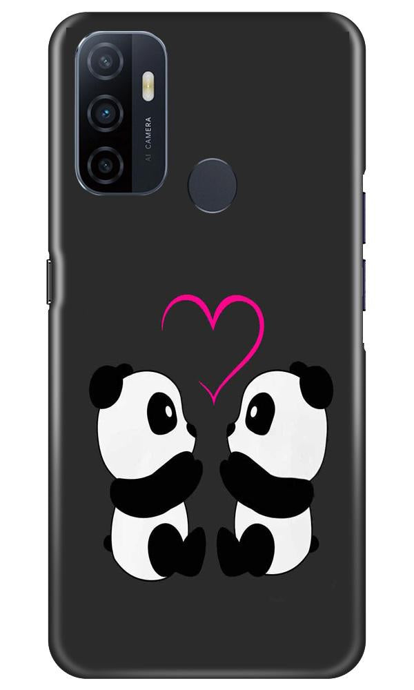 Panda Love Mobile Back Case for Oppo A53 (Design - 398)