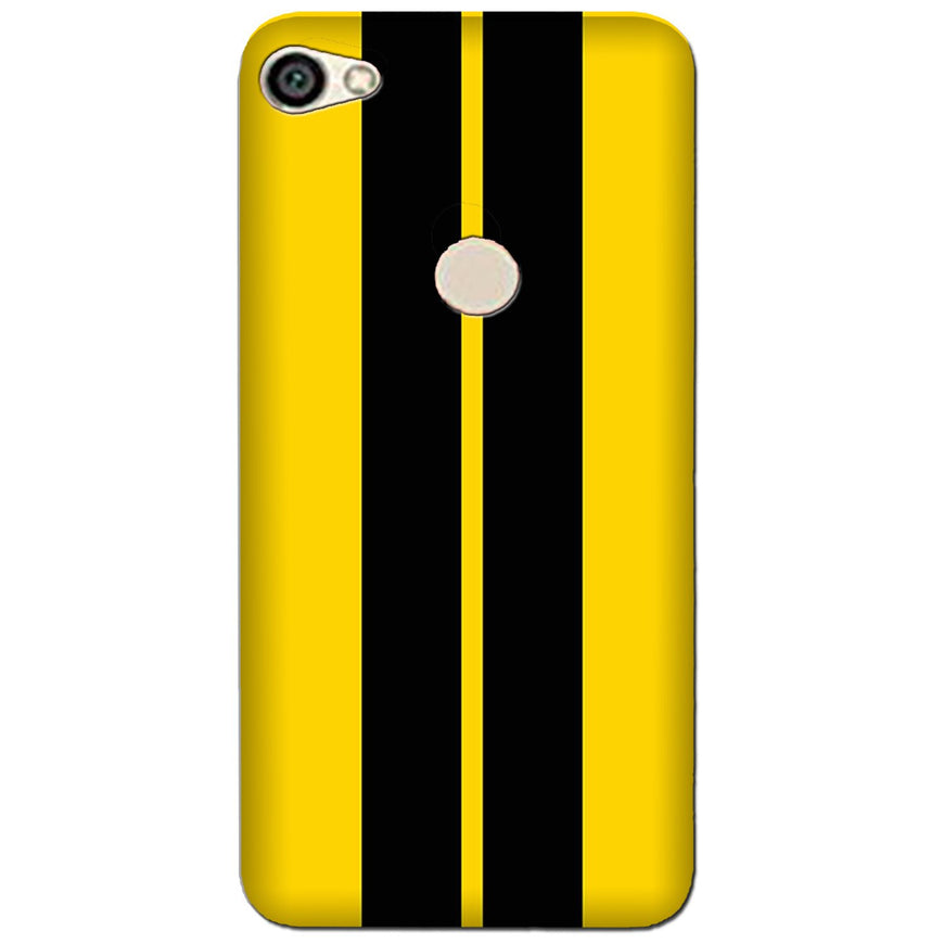 Black Yellow Pattern Mobile Back Case for Oppo A57 (Design - 377)